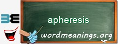 WordMeaning blackboard for apheresis